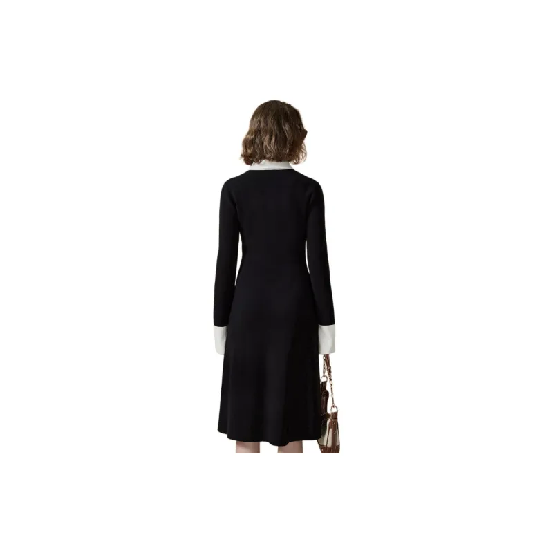 DKNY Long Sleeved Dress Women's Black & Multicolor-1