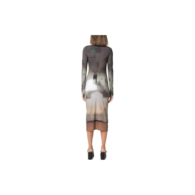 MM6 Maison Margiela Long Sleeved Dresses Women's Multicolor-3