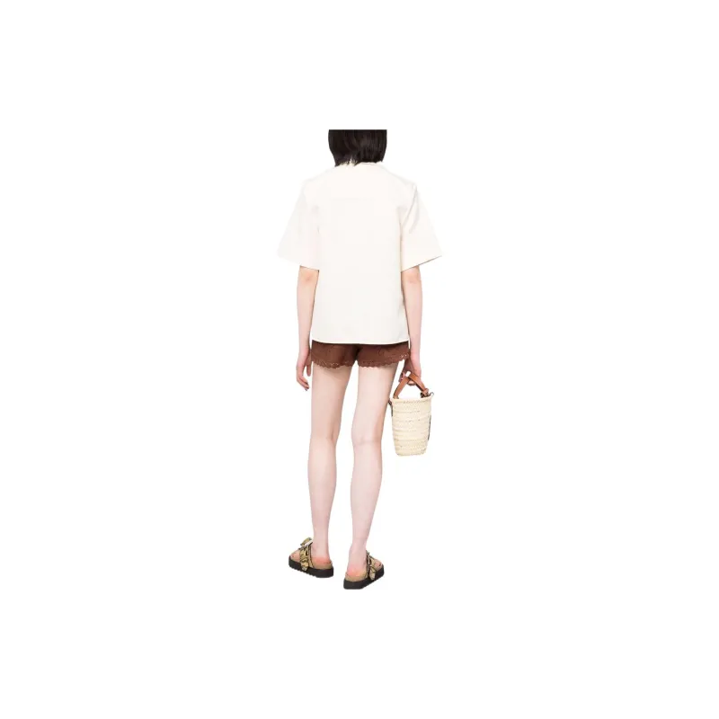 Valentino Casual Shorts Women's Brown Red-3