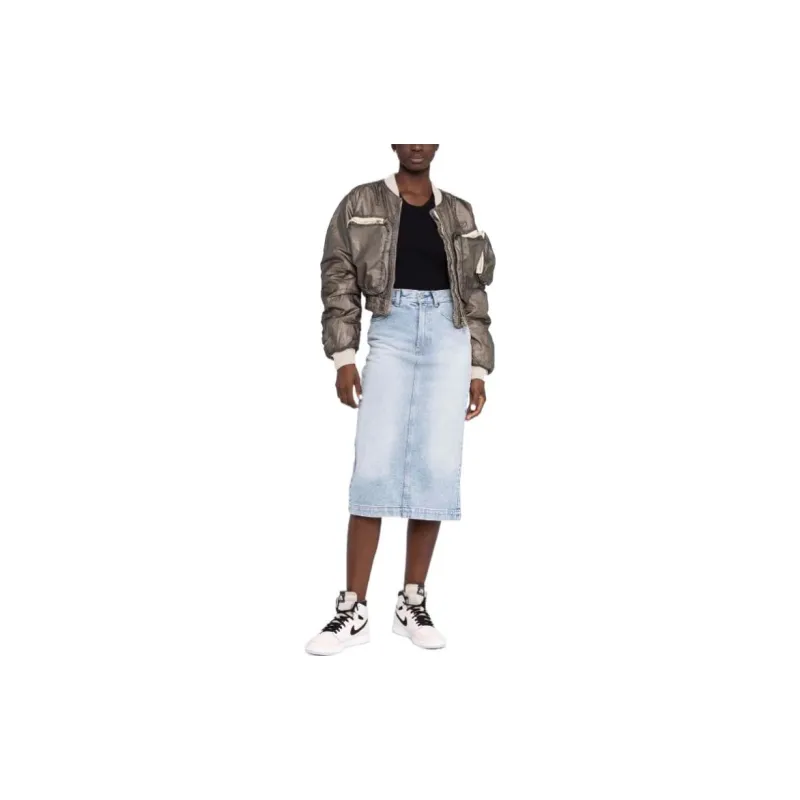 DIESEL Denim Long Skirts Women's Light Blue-1