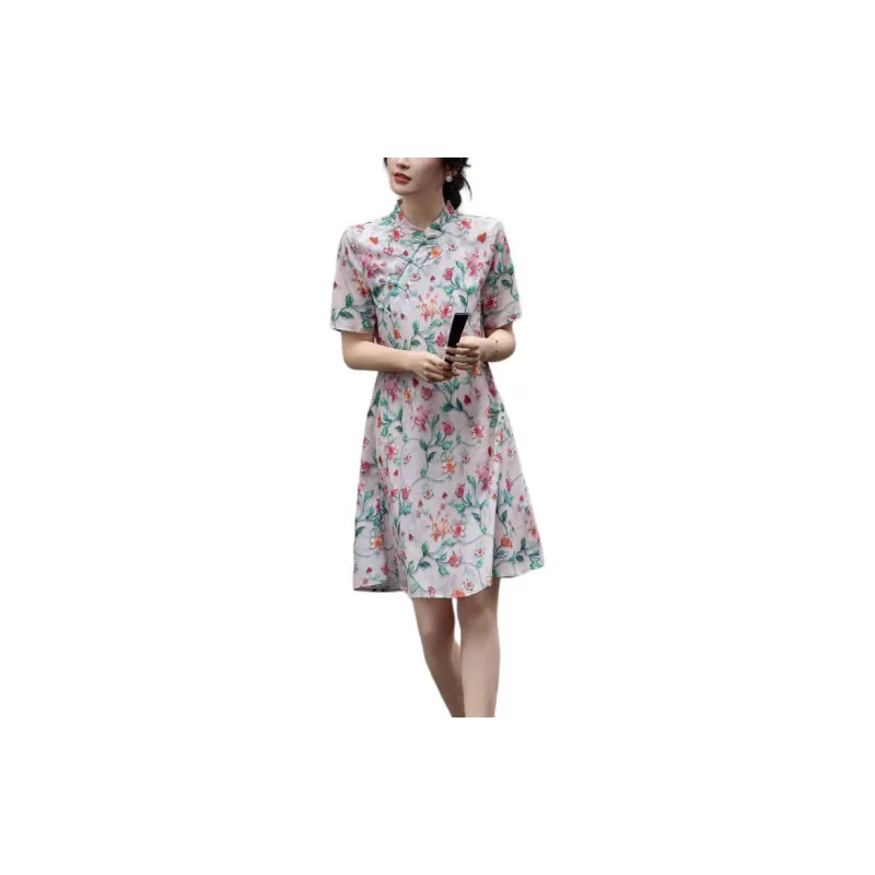 【dme】 Short Sleeved Dress Women's Pink Purple-5