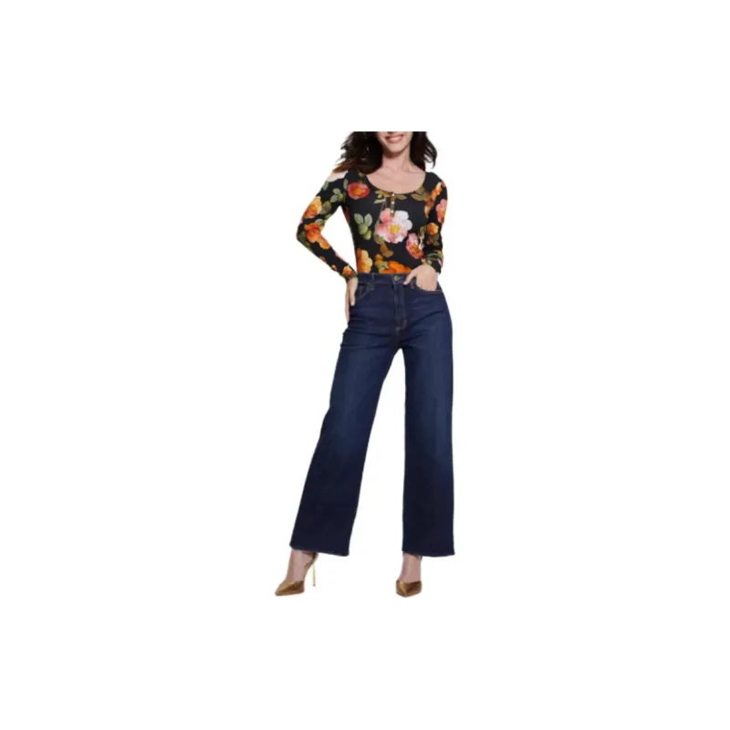 GUESS Eco Karla Floral Henley Tee T-Shirt Women's Multicolor-2