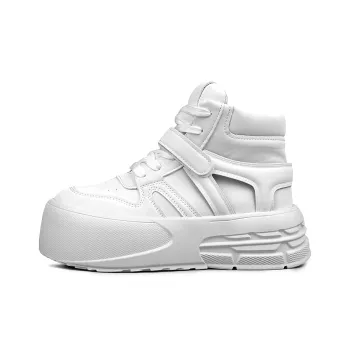 N6N8 Wear-Resistant Lightweight Height Increasing High-Top Casual Shoes Women's White
