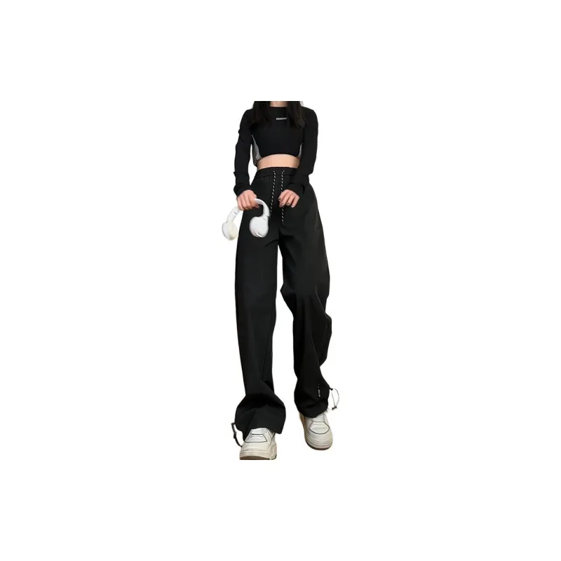BENGEN Casual Pants Unisex Black-4