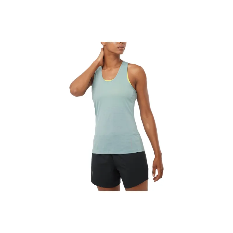 SALOMON CROSS RUN Tank Tops Women's Light Blue-1