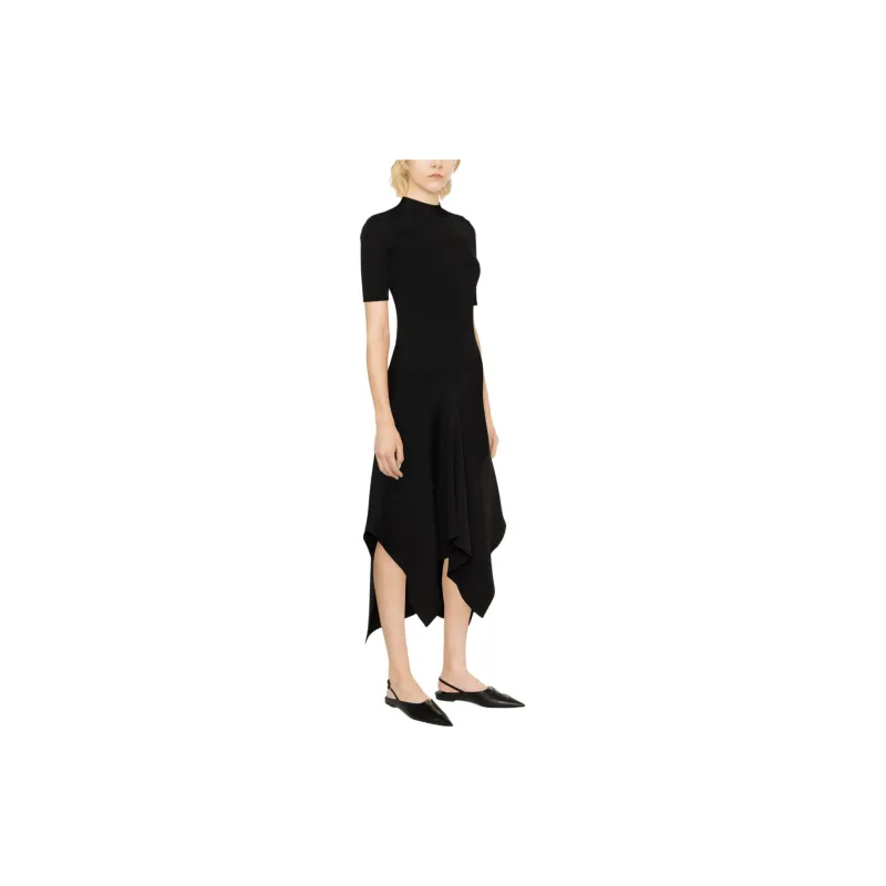 Stella McCartney Asymmetric Ribbed-Knit Short Sleeved Dress-4