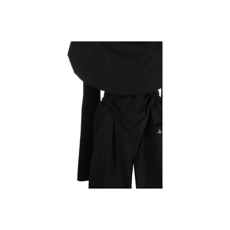 Vivienne Westwood Logo-embroidered Draped Playsuit-4