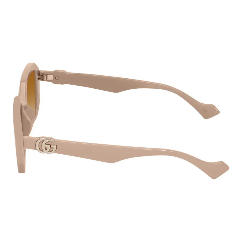 GUCCI Acetate Irregular Shape Sunglasses Women's Brown-1