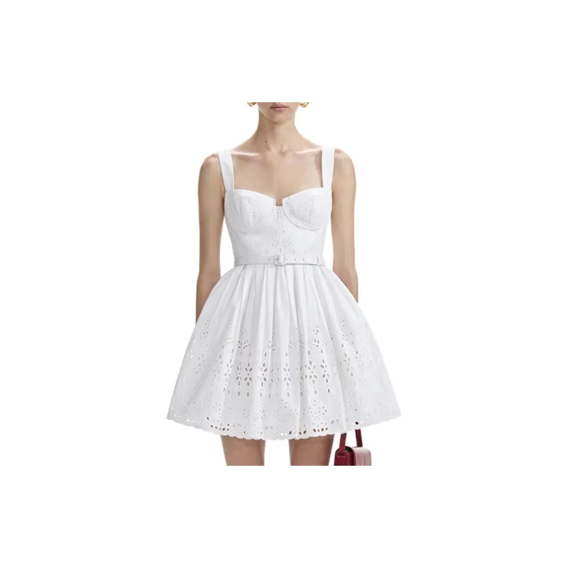 Self portrait Broderie Anglaise Mini Dress-1