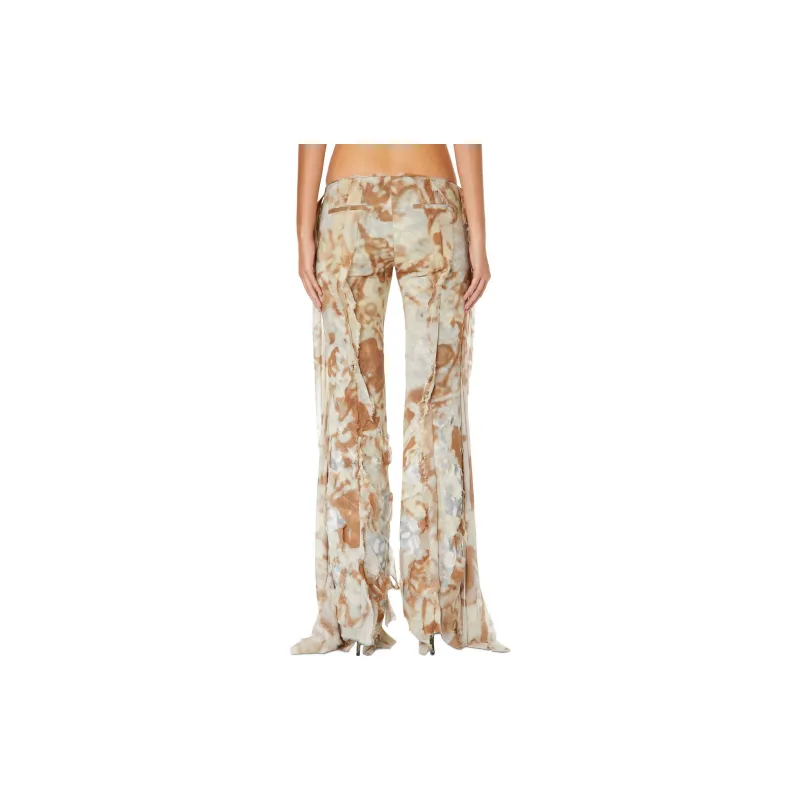 DIESEL Frayed edge Abstract print Trousers-1