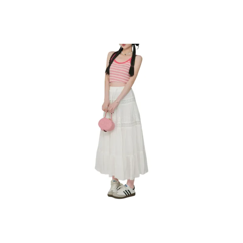 Kazakhstan Casual Long Skirts Women's White-2