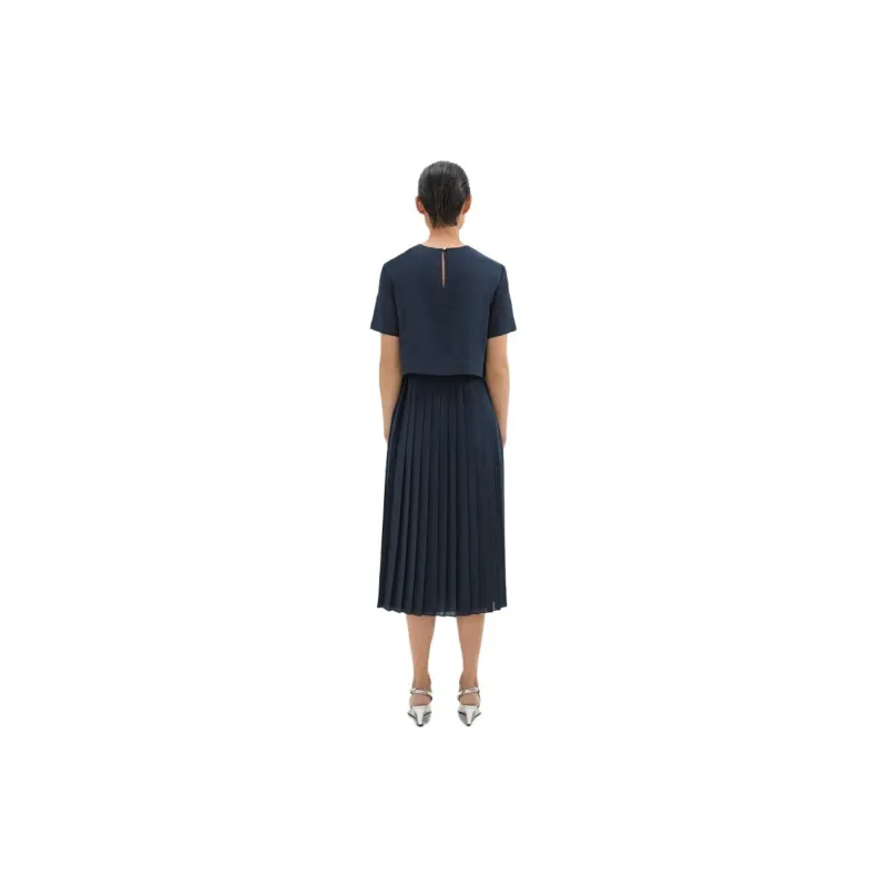 THEORY Short-Sleeved Dresses Women's Deep Sea Blue-2