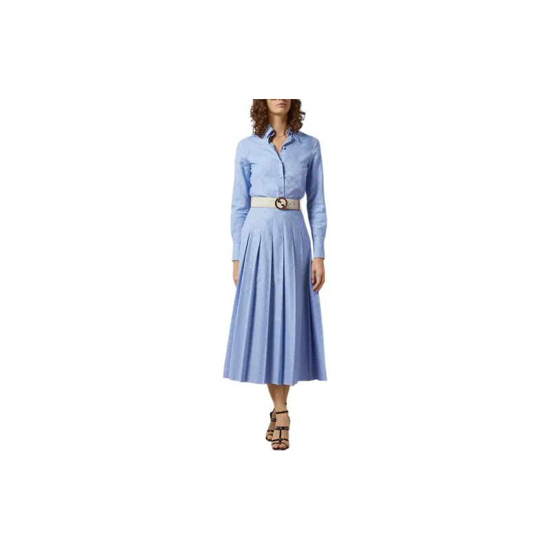 GUCCI SS24 Casual Long Skirt Women's Blue-1