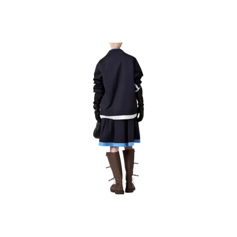 MIU MIU Pleated Poplin Skirt Blu Azzurro-2