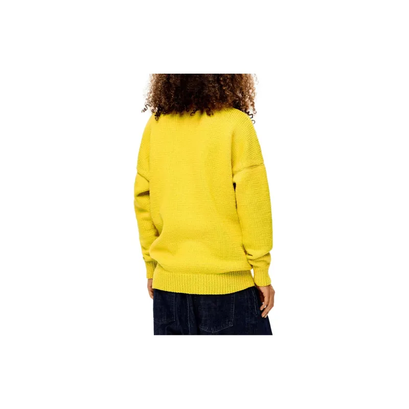 LOEWE QIANYUQIANXUN SS22 Loose Fit Sweater Women's Yellow-3