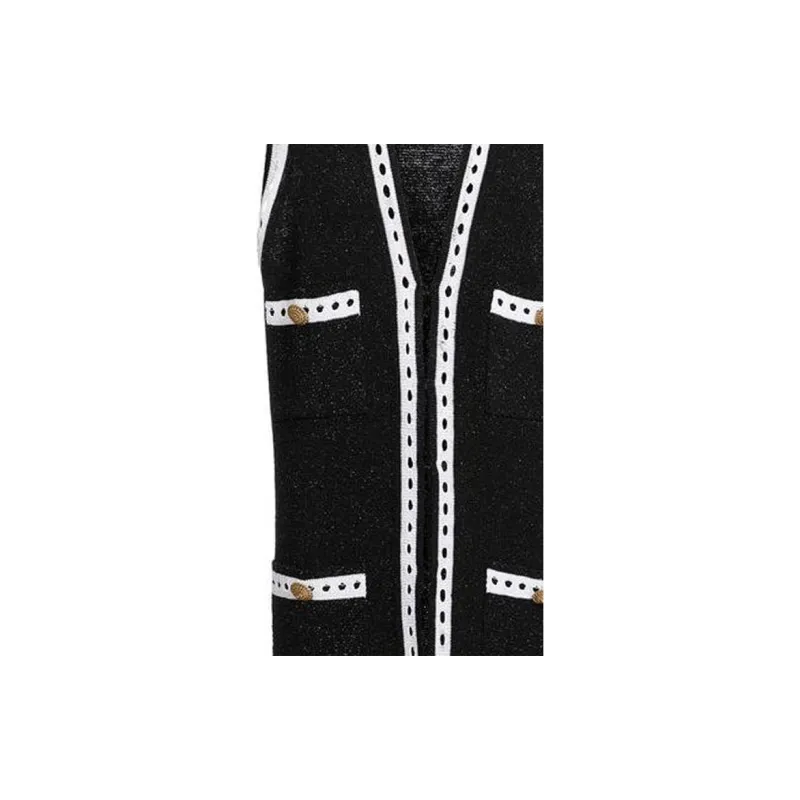 BALMAIN Sleeveless Long Knit Cardigan-3