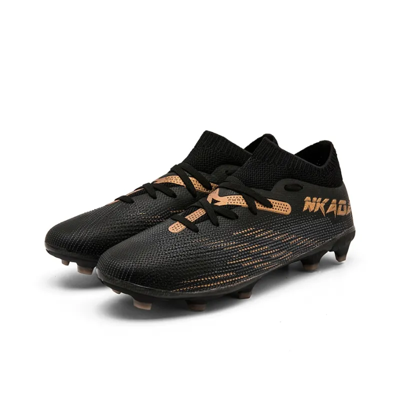 ATAY Soccer Shoes Unisex Mid Top Black/Gold-1