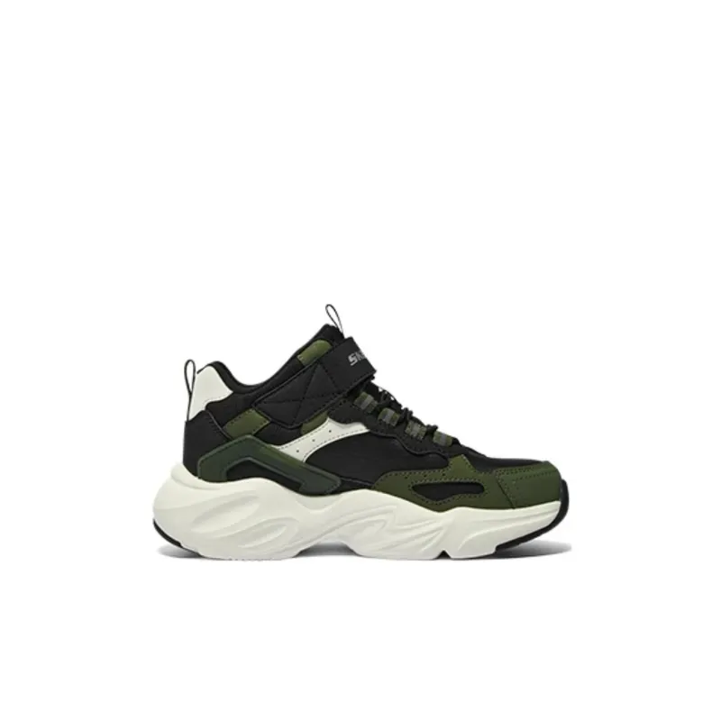 Skechers Cushioning Wear Resistant Kids Lifestyle Shoes Green Black Kids'-1