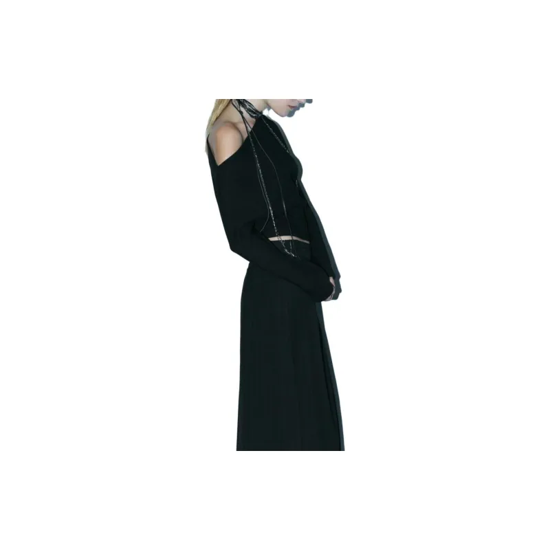 ZARA Crop Tops Women's Black-3