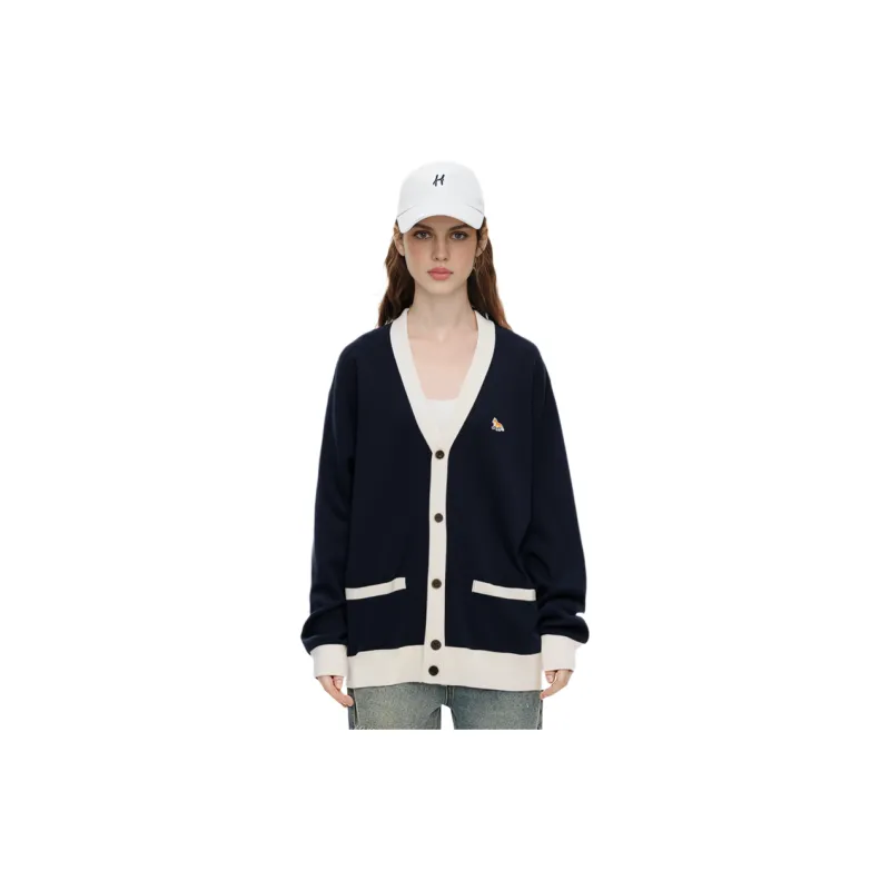 Maison Kitsune Maison Kitsune Back To Series Sweaters Unisex Navy Blue-2