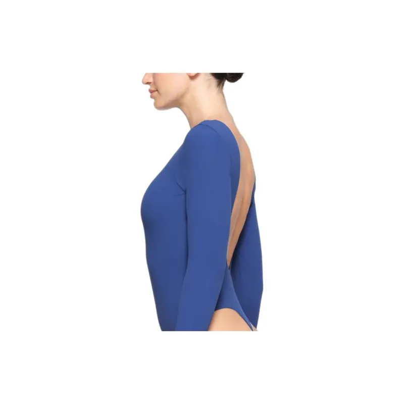 SKIMS FITS EVERYBODY LONG SLEEVE LOW BACK BODYSUIT Bodysuits Women's SAPPHIRE/Sapphire-2