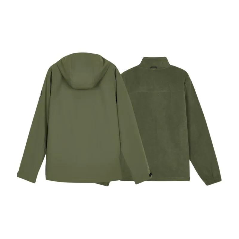 Skechers Hiking Waterproof And Windproof To Keep Warm Windbreaker Jacket Men's Khaki Green-1