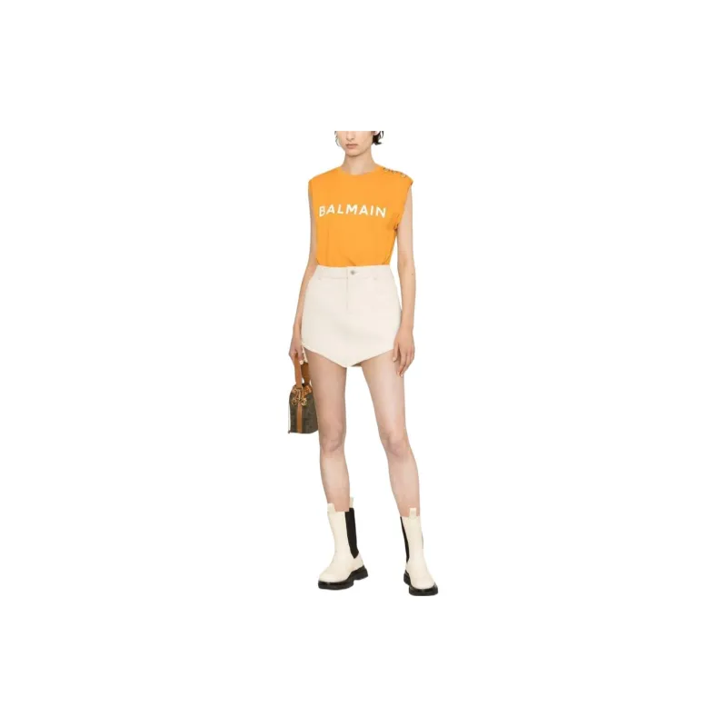 BALMAIN T-Shirts Women's Carrot Orange-1