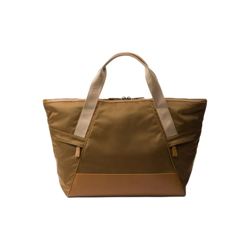 PRADA Recycled Nylon Travel Bag Men's Cork Beige-2