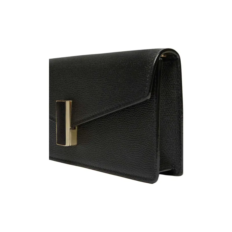 Valextra Iside Calfskin One Shoulder Crossbody Clutches Regular Women's Black-2