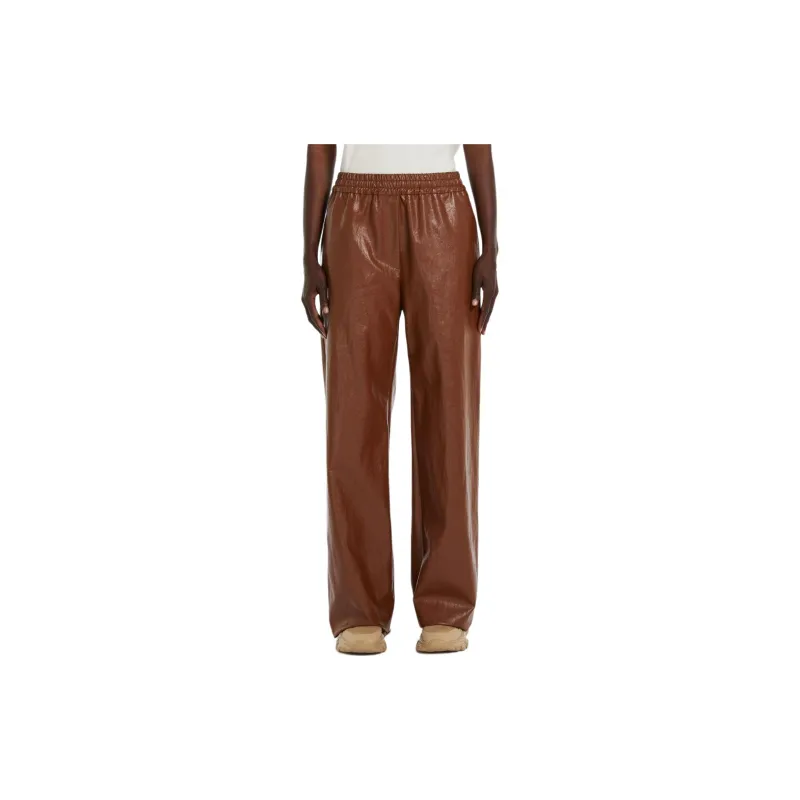 WEEKEND MaxMara Brezza Collection Coated Fabric Palazzo Trousers Casual Pants Women's Tobacco-2
