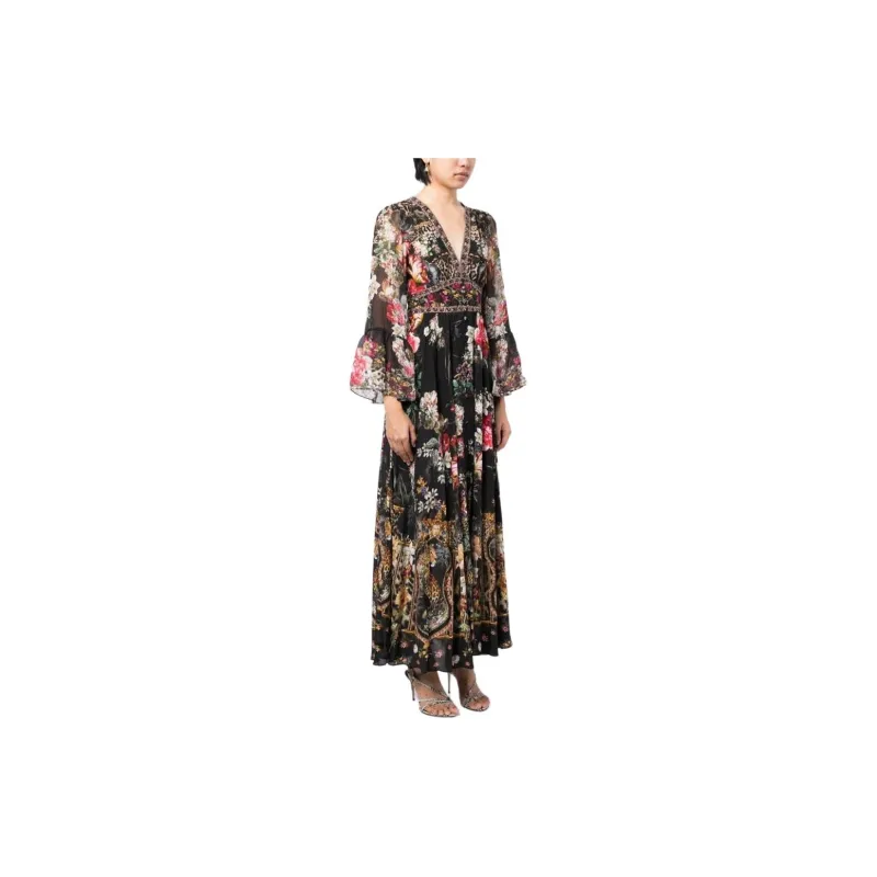 Camilla Long Split Front Twist Dress-3