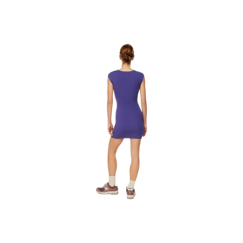 ARITZIA Wilfred Free Cut-Out Knit Mini Dress Short-Sleeved Dresses Women's Deep Violet-3