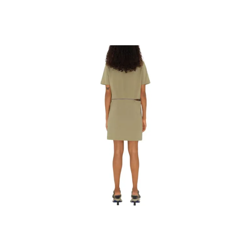 Burberry Logo embroidered Cotton Dress-5
