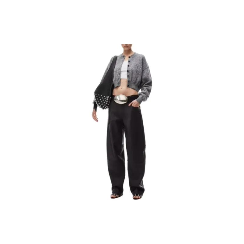 Alexander Wang Logo Debossed Cropped Cardigan-1