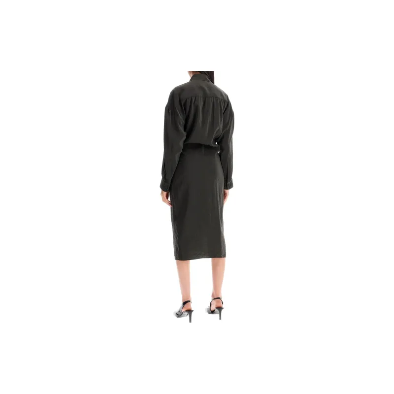 Lemaire Long Sleeved Twisted Midi Dress-2