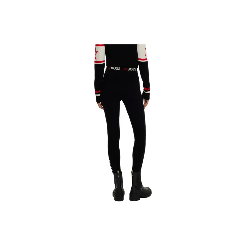 HUGO BOSS x PERFECT MOMENT Moment Virgin-Wool Leggings With Branding Leggings Women's Black-3