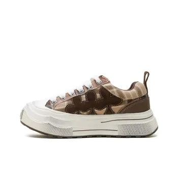 SHOOT BRAND Anti Slip And Wear Resistant Height Increasing Low Top Canvas Shoes Unisex Brown