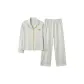 Light Gray Block Letter-[Lapel Couple Pajamas for Men]