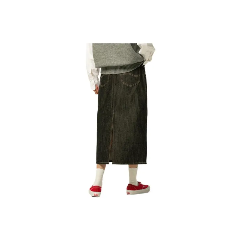 Lee Denim Long Skirts Women's Black-2