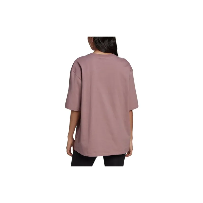 Adidas Drop Shoulder Sleeve T Shirt Women's Cameo Brown Japan Version-1