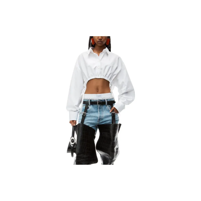 Alexander Wang Rhinestone embellished Cropped Shirt-3