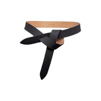 ISABEL MARANT Cow Leather Belt Unisex Black Width 3CM