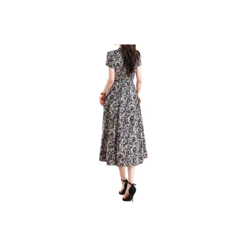 ETSE Short Sleeved Dresses Women's Black-3