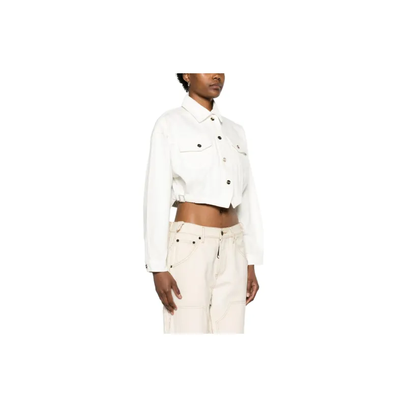 BLUGIRL BLUMARINE SS24 Denim Jacket Women's Chalk White-3