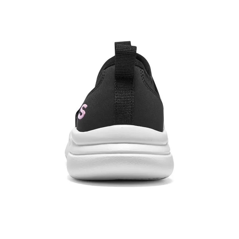 Skechers Girls Anti Slip Wear Resistant Low Top Kids' Running Shoes Pink Black Teenagers-4