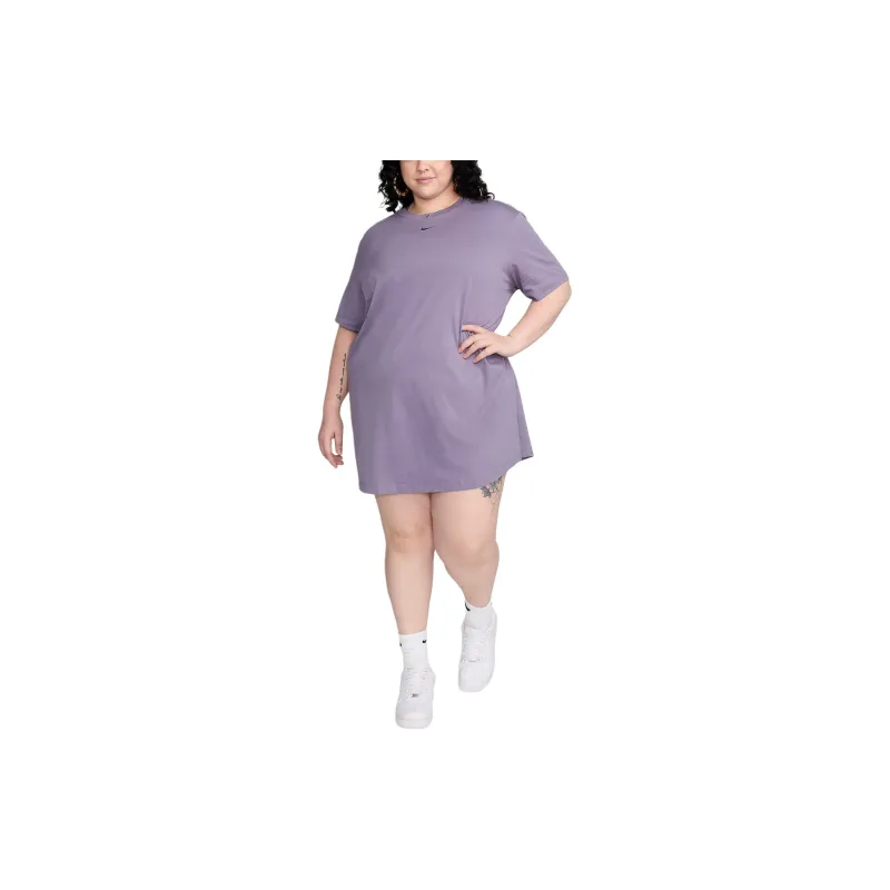 Nike Sportswear Essentials Series Short-Sleeve T-Shirt Dress Short-Sleeved Dresses Women's Purple-2