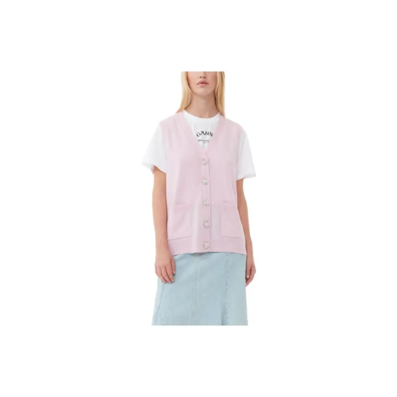 GANNI Vests Women's Pink-2