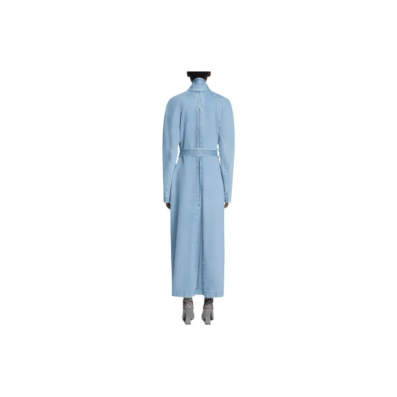 DRIES VAN NOTEN Loose Fit Rugby Denim Coat 'Light Blue'-2