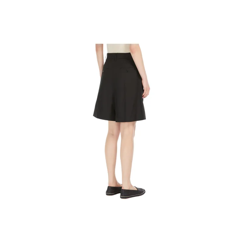 WEEKEND MaxMara Ecuba Collection Cotton And Linen Canvas Bermuda Shorts Casual Shorts Women's Black-3