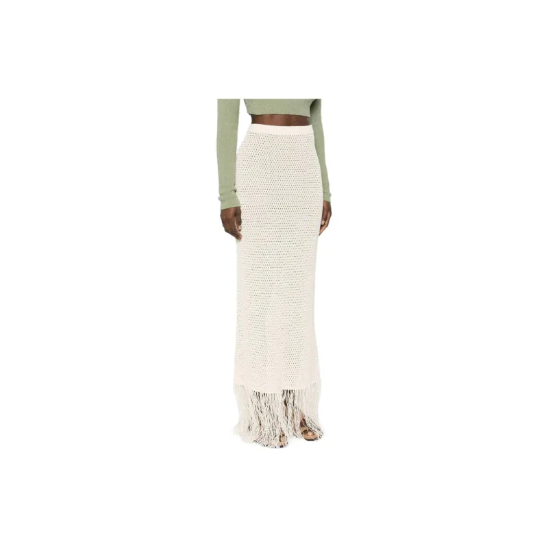NANUSHKA Lindy Fringed Openwork Skirt-3